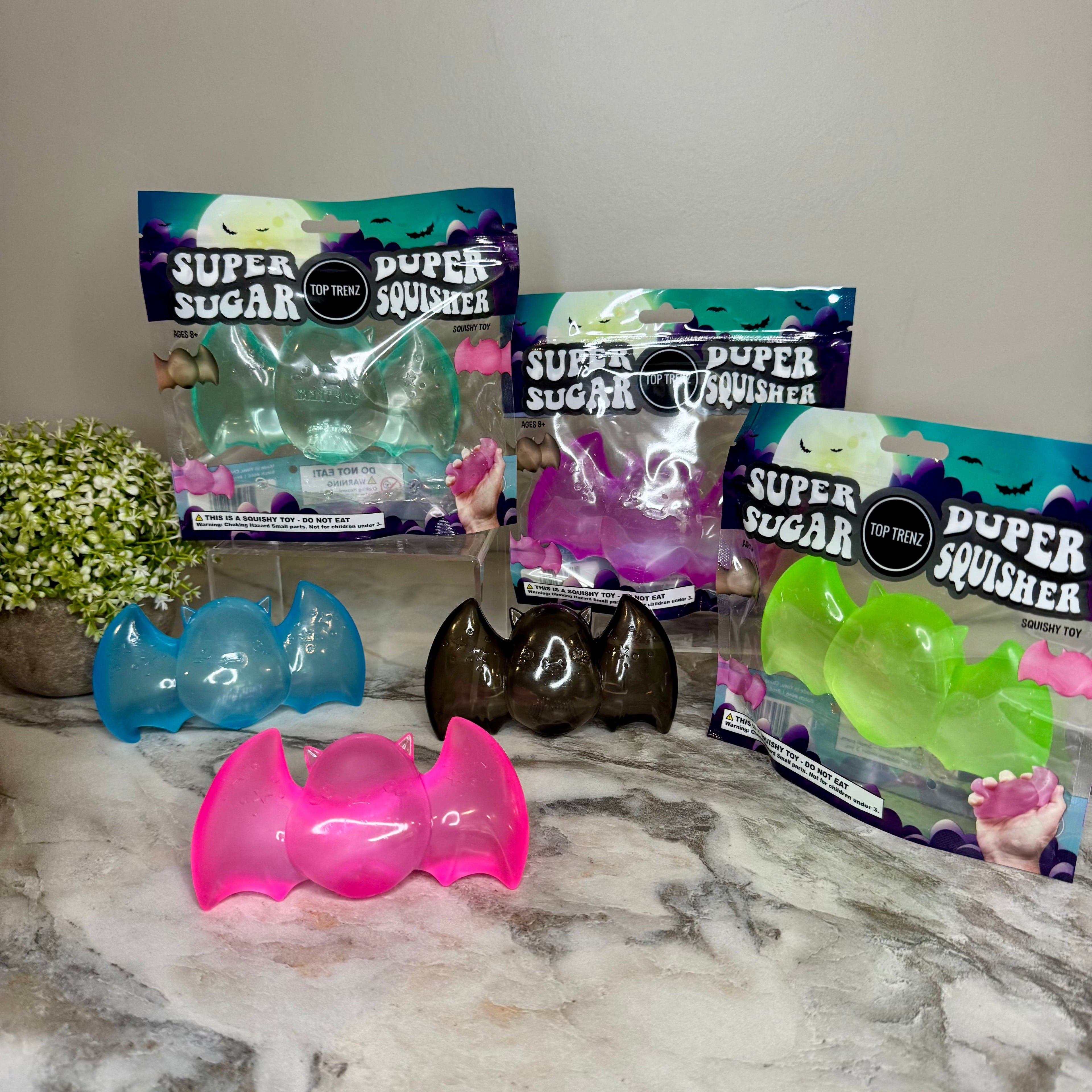 Super Duper Sugar Squisher Toy - Halloween Bat