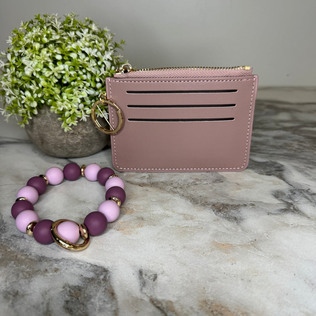 Denim Suede Bracelet Keychain & Card Holder Wallet - PREORDER 9/18-9/21