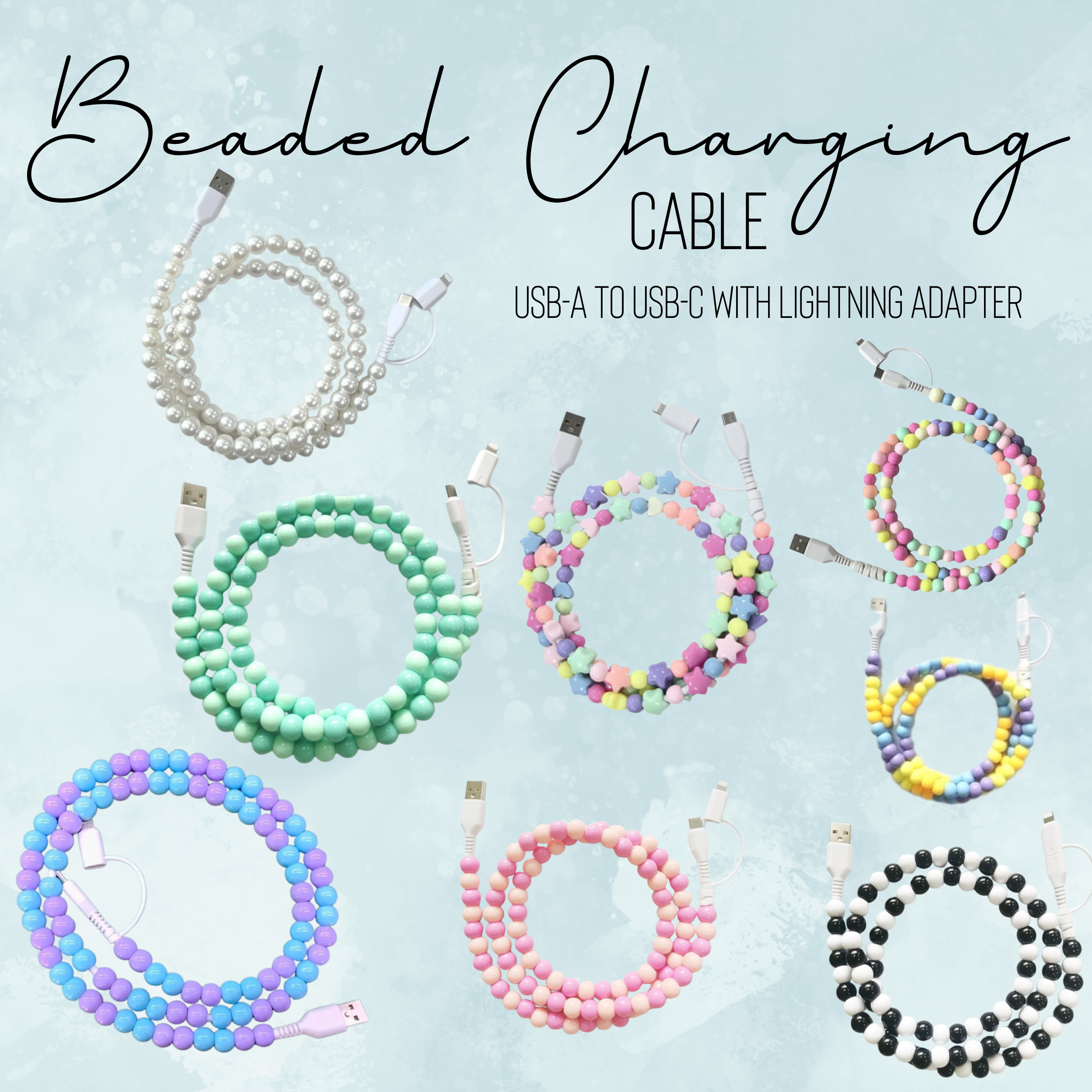 Charging Cord - Beaded #1 - PREORDER 9/18-9/21