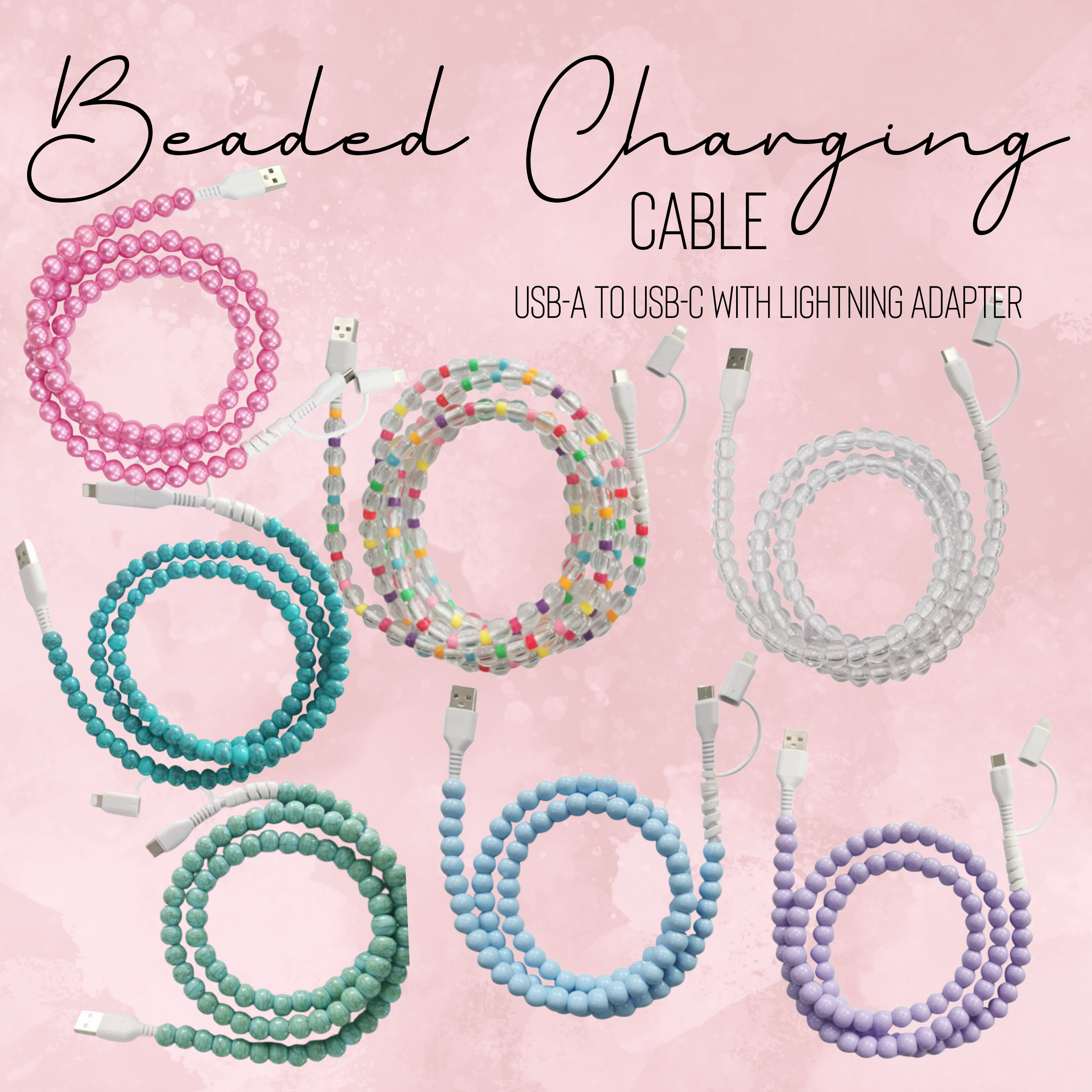 Charging Cord - Beaded #2 - PREORDER 9/18-9/21